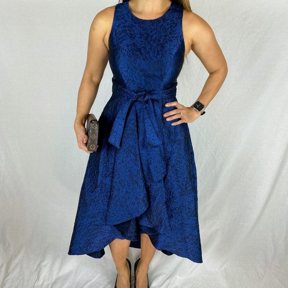 Shoshanna Dresses & Skirts - Shoshanna Navy Blue Jacquard High-Low Dress